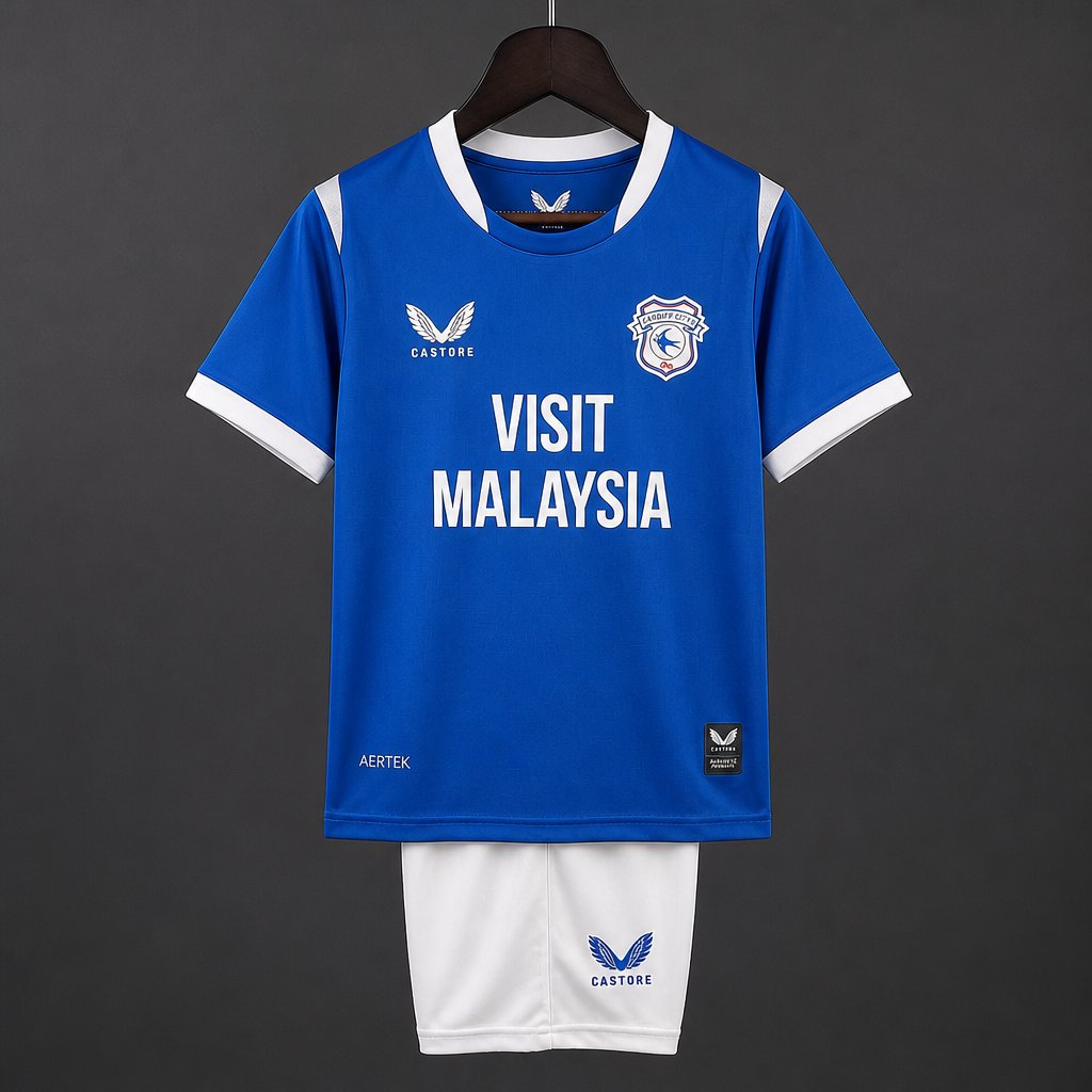 NEW Cardiff City Home Kids Kit 26/27