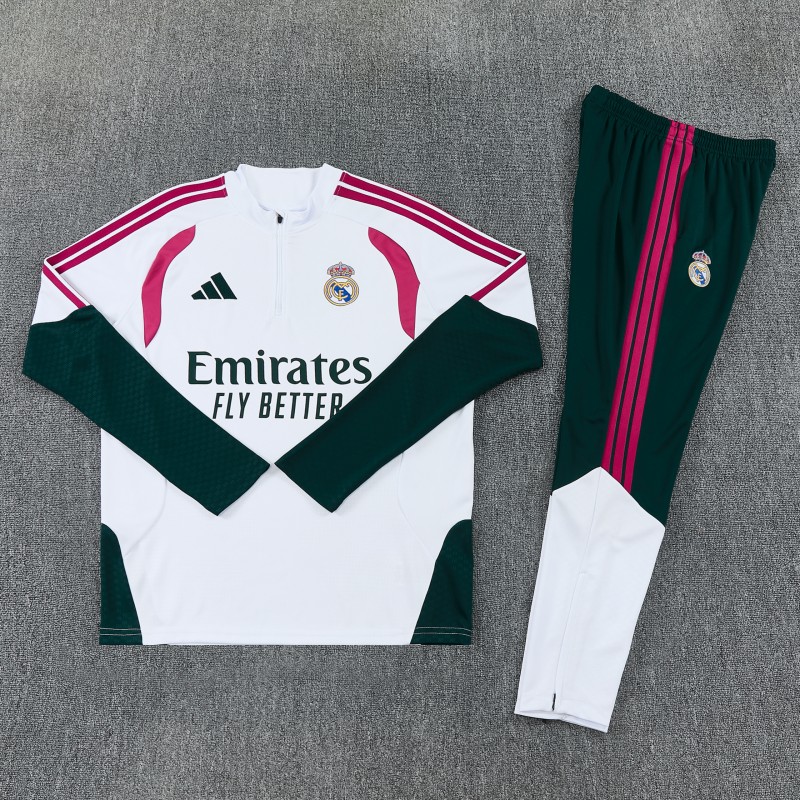 Real Madrid Training Tracksuit — White/Pink 26/27